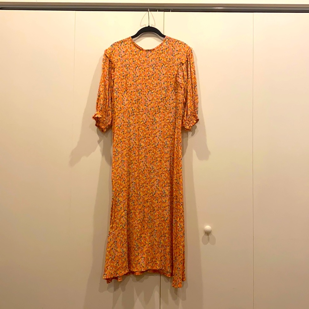 FAITHFULL Jean-Marie floral-print crepe midi dress